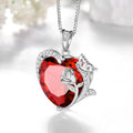 Butterfly Rose Flower Pendant Necklace