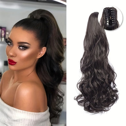 Voluminous Curly Wave Claw Ponytail