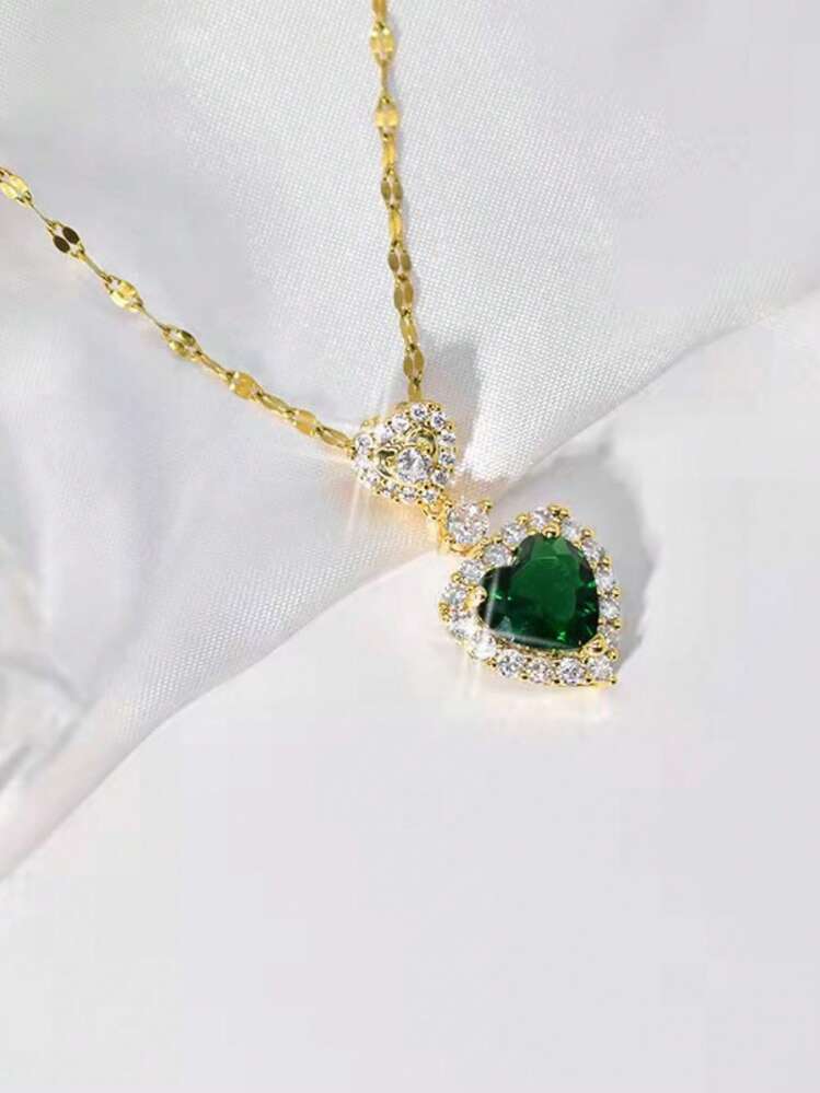 Green Zircon Crystal Necklaces
