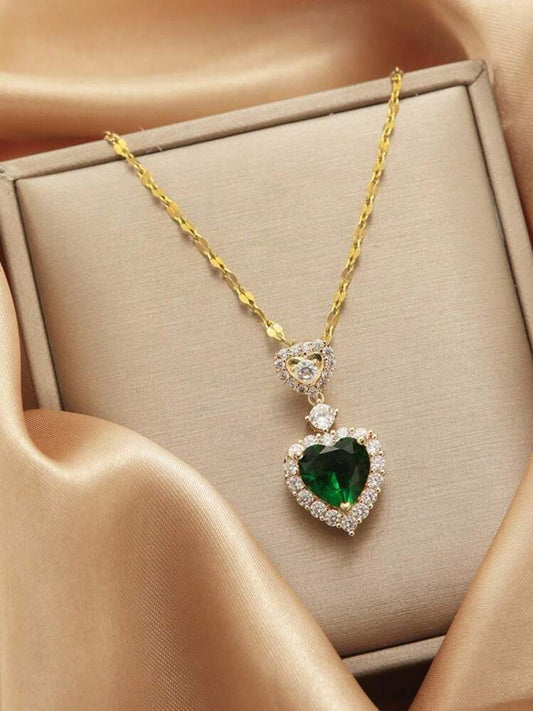 Green Zircon Crystal Necklaces