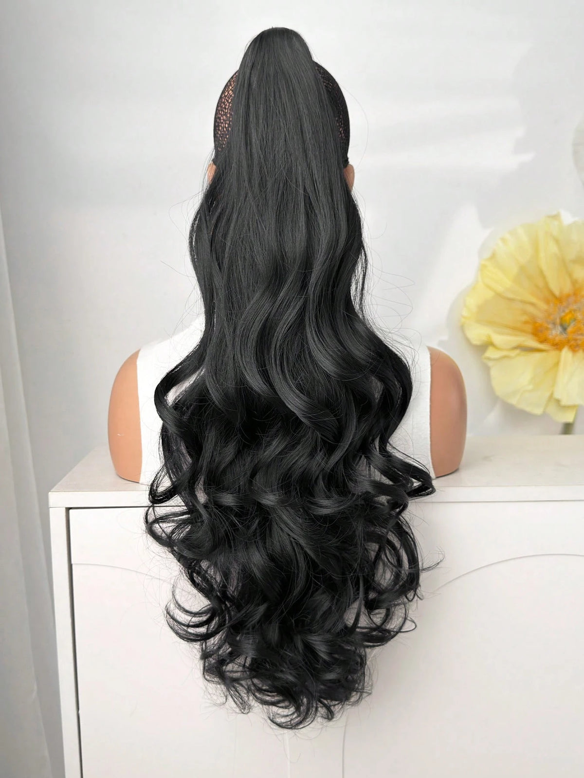 Long Deep Wave Claw Clip Ponytail