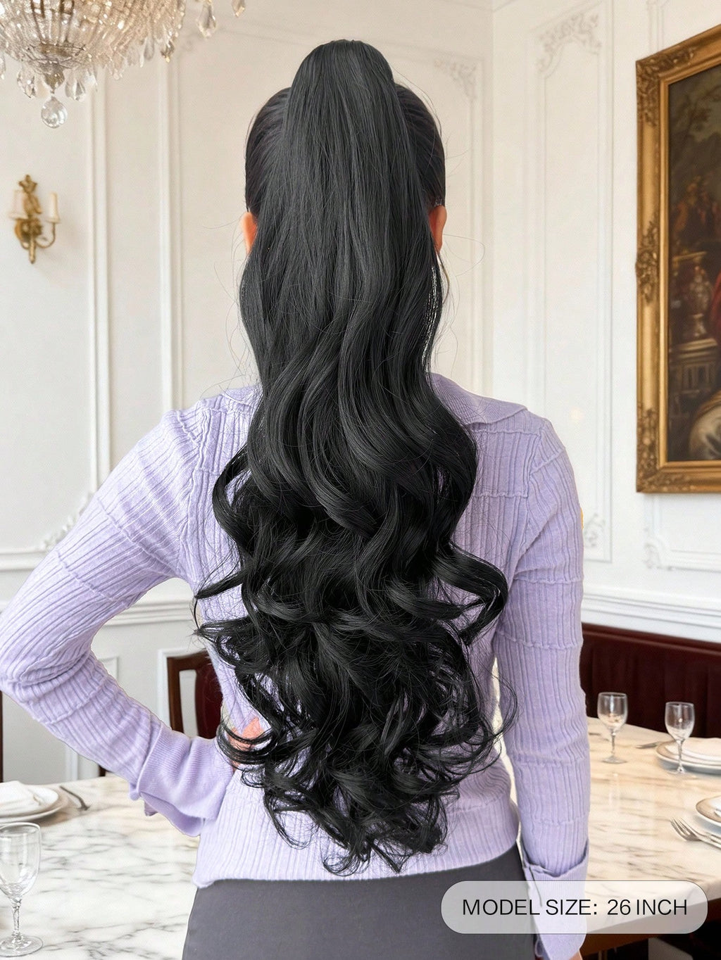 Long Deep Wave Claw Clip Ponytail - Heat Resistant & Natural Look