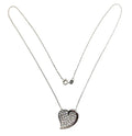 Sparkly Sterling Silver Pave CZ Heart Pendant Necklace