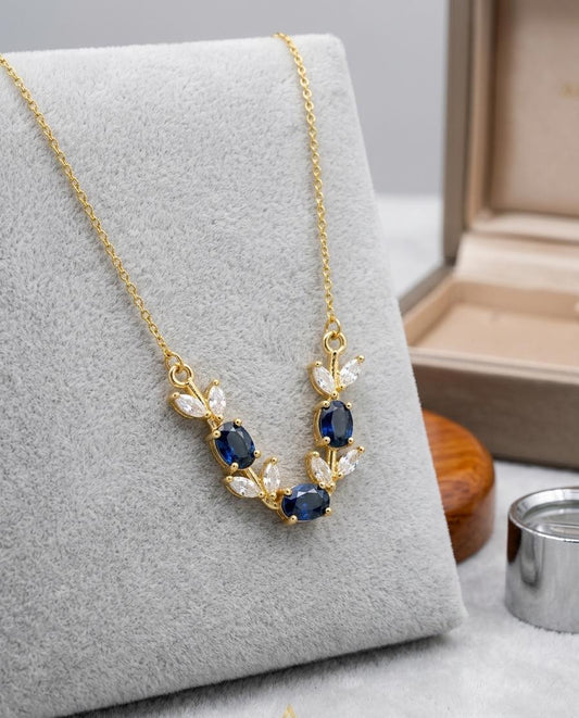 Sapphire Blue Vine Necklace