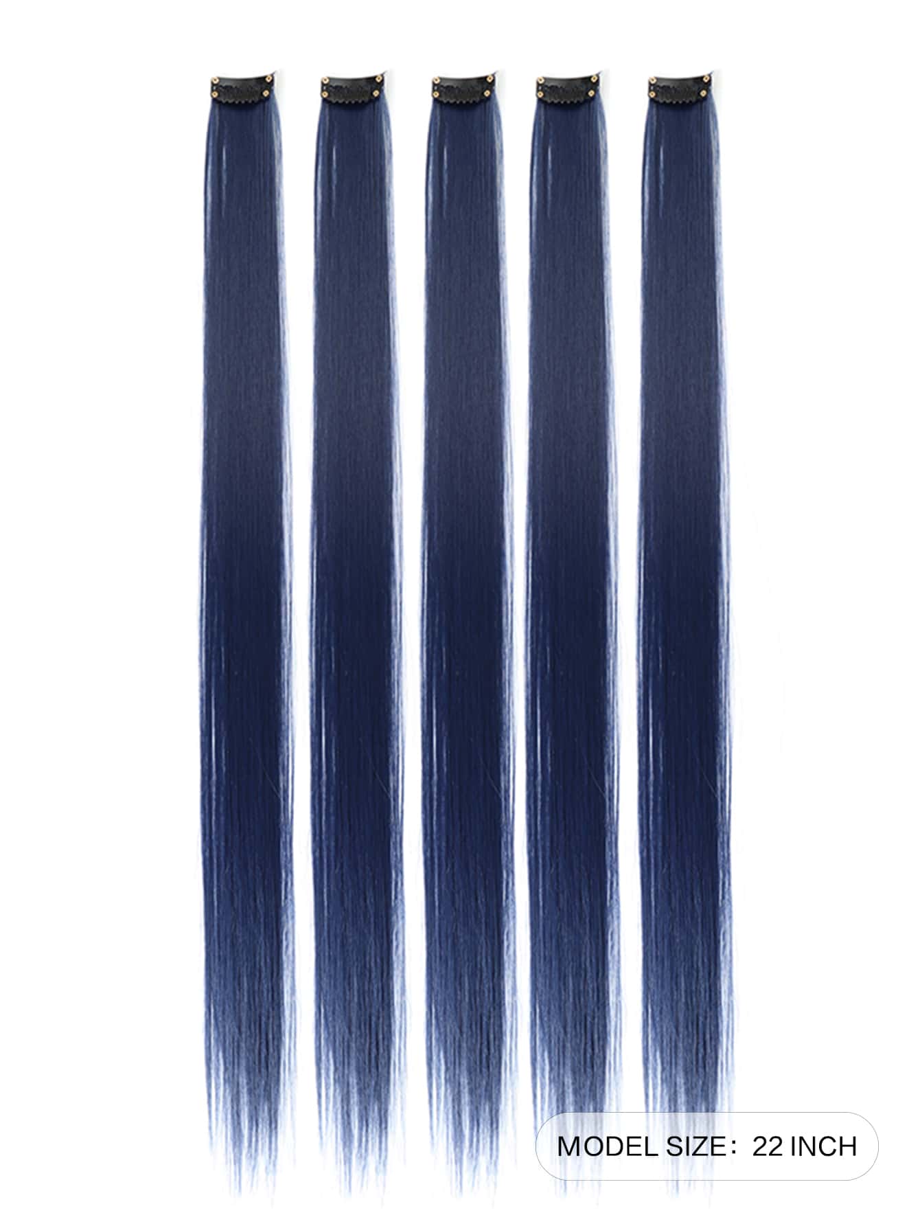 5pcs Clip In Long Straight Synthetic Hairpiece