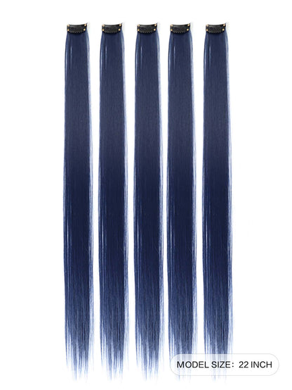 5pcs Clip In Long Straight Synthetic Hairpiece