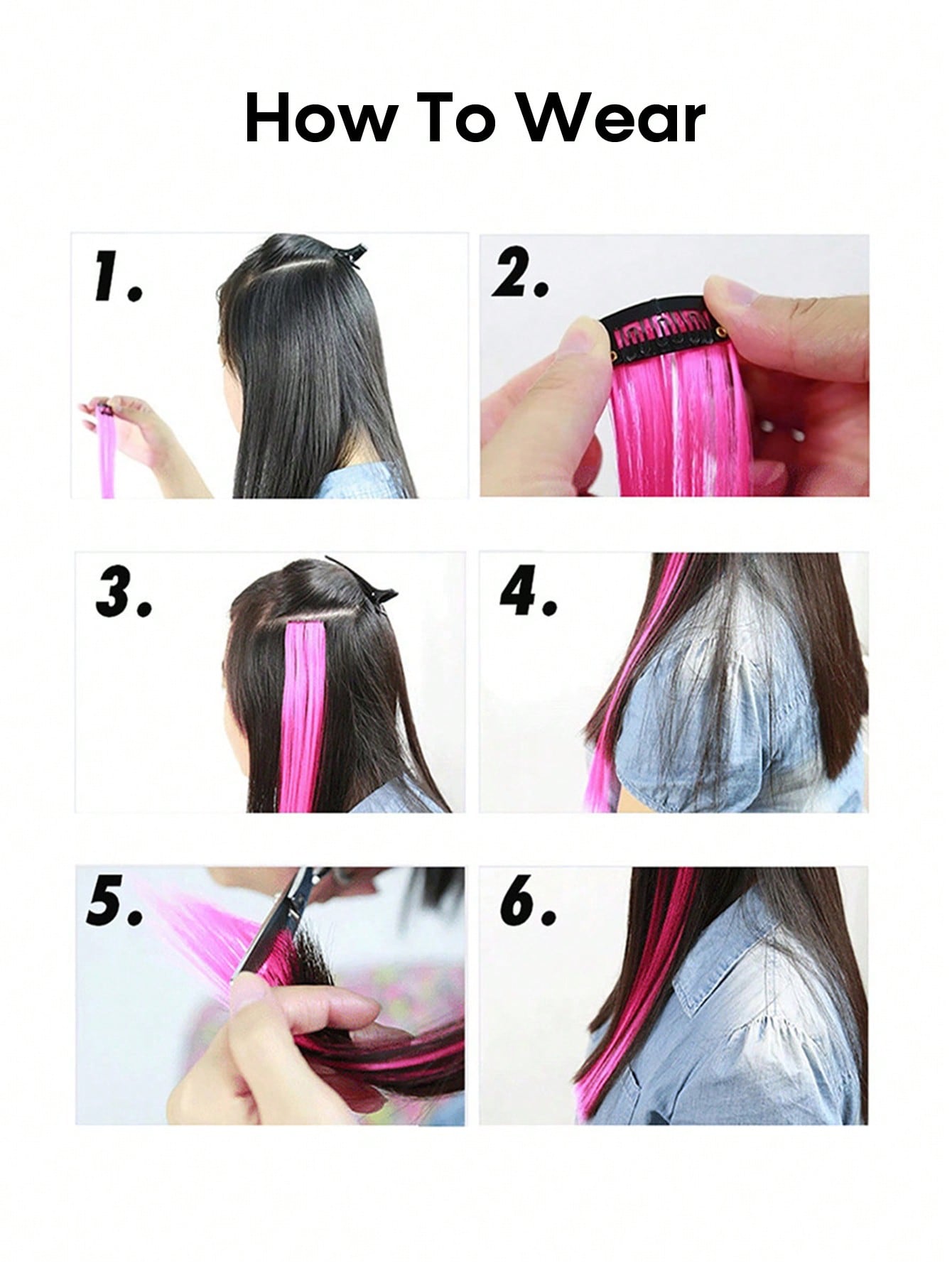5pcs Clip In Long Straight Synthetic Hairpiece