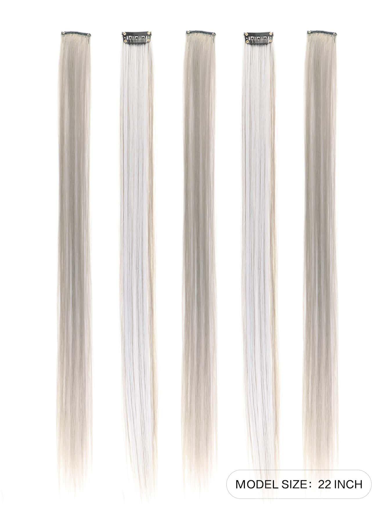 5pcs Clip In Long Straight Synthetic Hairpiece