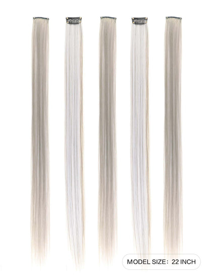 5pcs Clip In Long Straight Synthetic Hairpiece