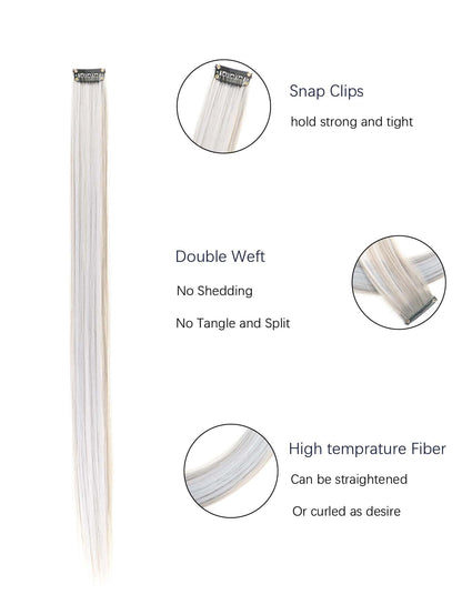 5pcs Clip In Long Straight Synthetic Hairpiece