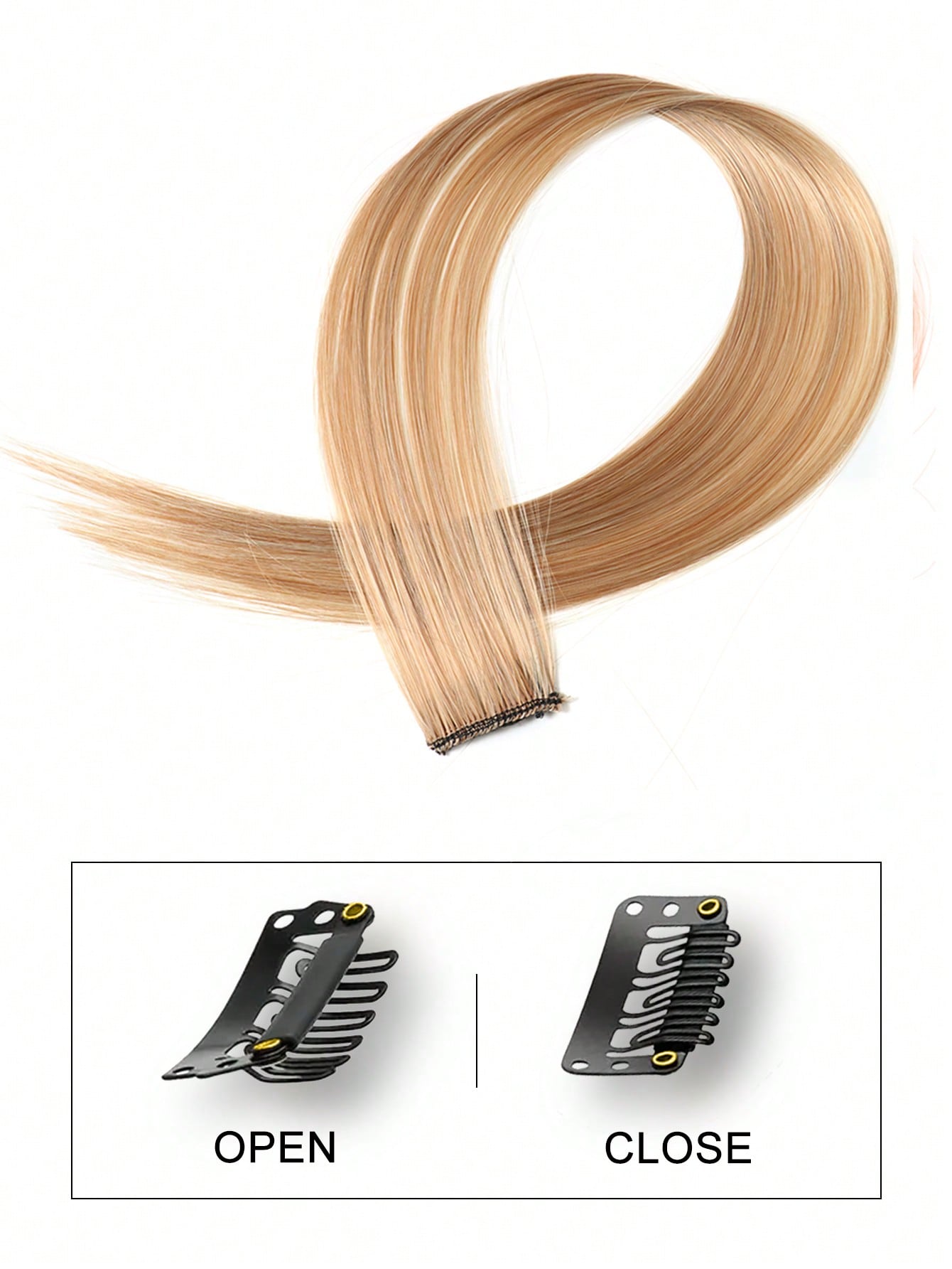 5pcs Clip In Long Straight Synthetic Hairpiece