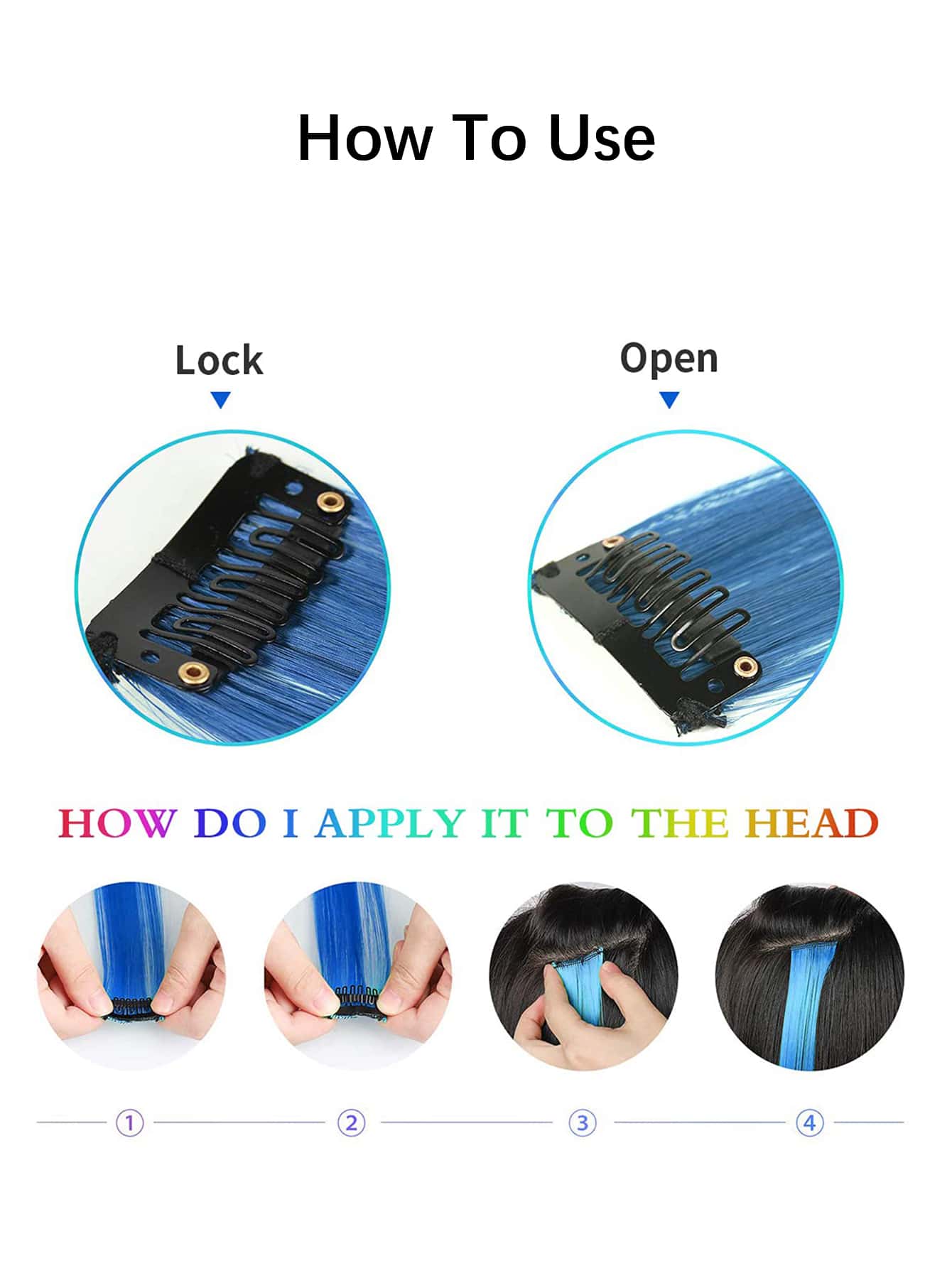 5pcs Clip In Long Straight Synthetic Hairpiece