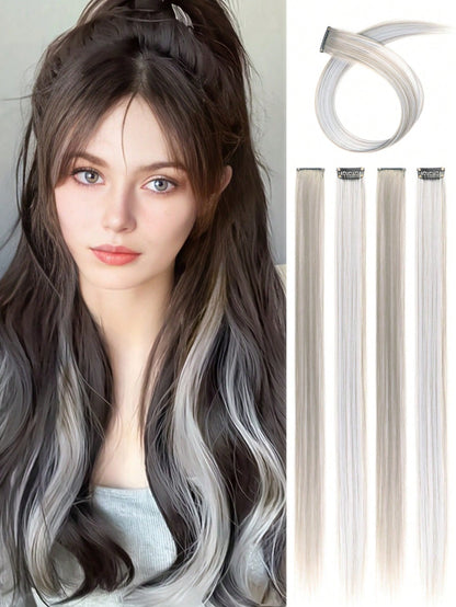 5pcs Clip In Long Straight Synthetic Hairpiece