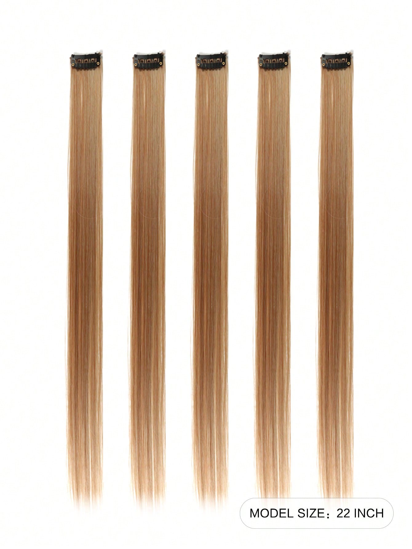 5pcs Clip In Long Straight Synthetic Hairpiece