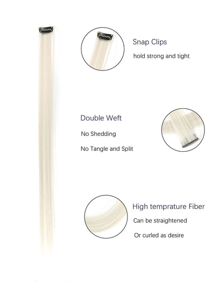 5pcs Clip In Long Straight Synthetic Hairpiece