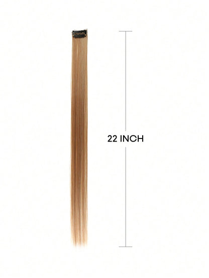 5pcs Clip In Long Straight Synthetic Hairpiece