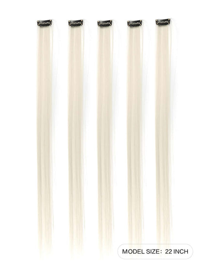 5pcs Clip In Long Straight Synthetic Hairpiece