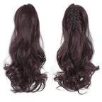 Long Wavy Claw Clip In Ponytail Extension (Burgundy Color)