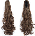 Long Wavy Claw Clip In Ponytail Extension (Chestnut Brown)