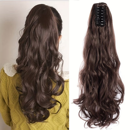 Voluminous Curly Wave Claw Ponytail