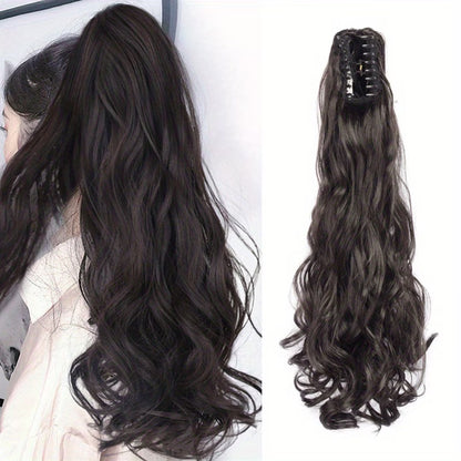 Voluminous Curly Wave Claw Ponytail