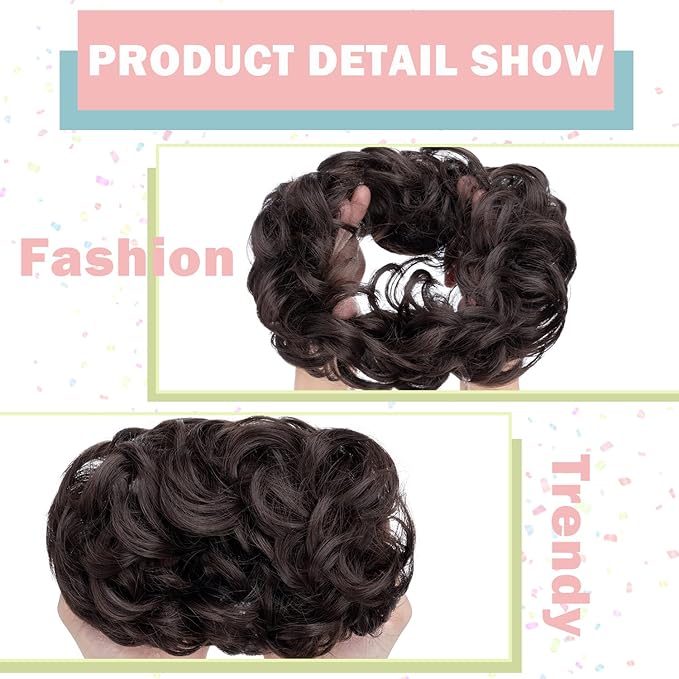 PREMIUM QUALITY MESSY HAIR BUN (BROWN/BLACK)