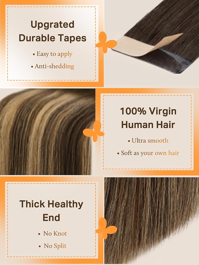 Balayage Tape-In Human Hair Extensions