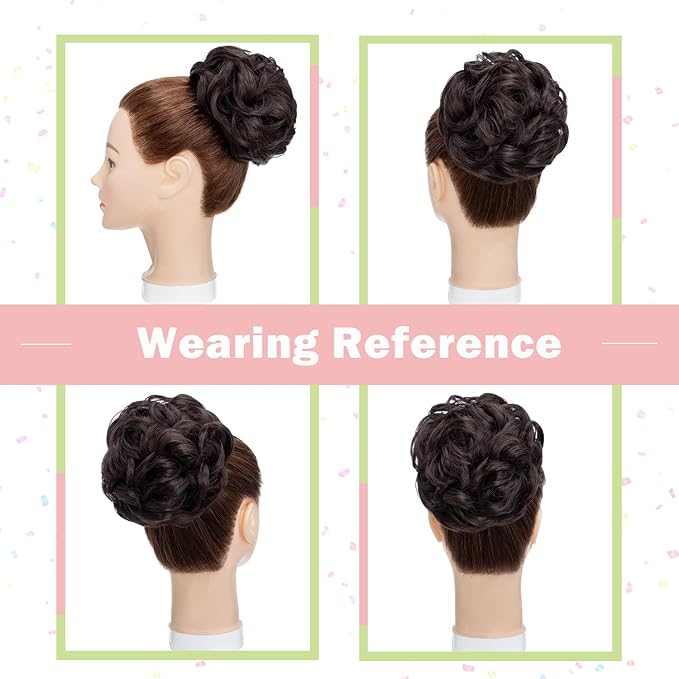 PREMIUM QUALITY MESSY HAIR BUN (BROWN/BLACK)