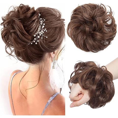 PREMIUM QUALITY MESSY HAIR BUN (BROWN/BLACK)