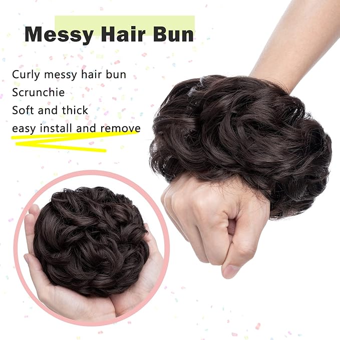 PREMIUM QUALITY MESSY HAIR BUN (BROWN/BLACK)