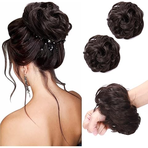 PREMIUM QUALITY MESSY HAIR BUN (BROWN/BLACK)