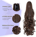 Claw Clip Chocolate Brown Ponytail Extension Curly Wavy Clip in Long Ponytails Hair Extensions