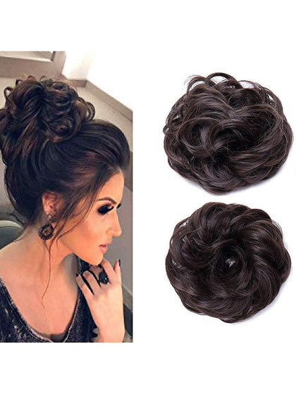 PREMIUM QUALITY MESSY HAIR BUN (BROWN/BLACK)