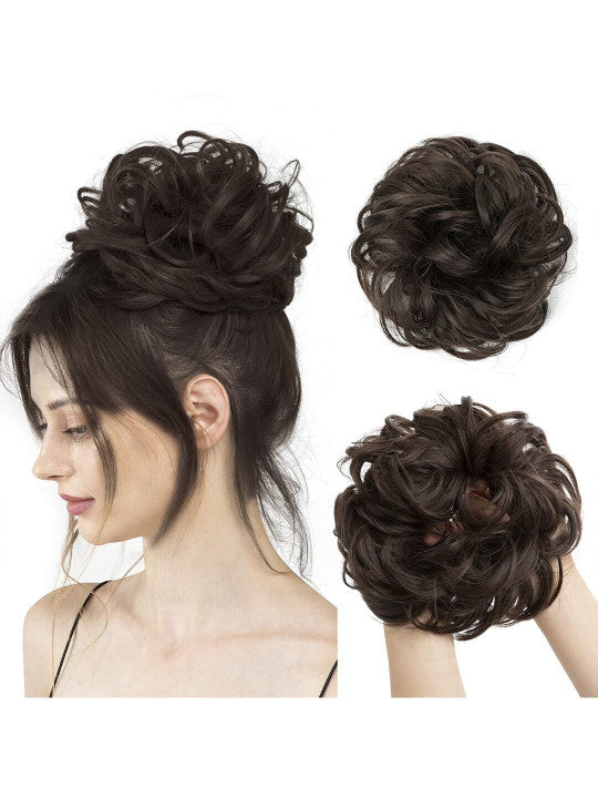PREMIUM QUALITY MESSY HAIR BUN (BROWN/BLACK)