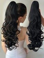 Claw Clip Ponytail Hair Extension Chocolate Brown/ Black