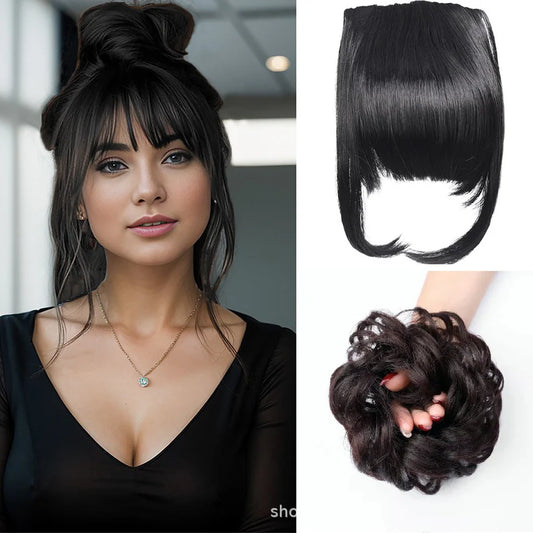Korean Bangs + Messy Bun (K-Girl Hair Combo)