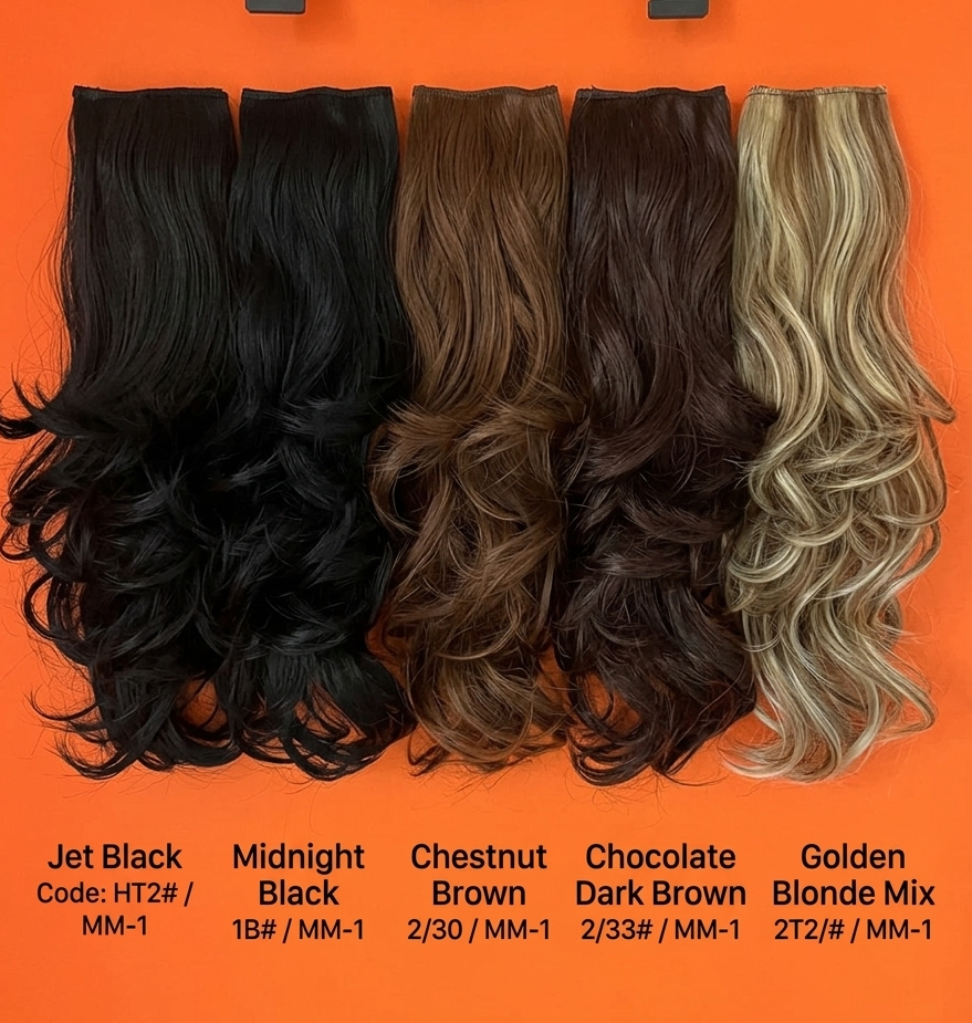 Trendy Easy-Clip Curly Hair Extension - Jet Black