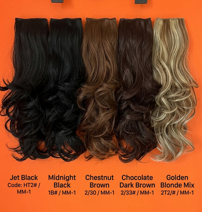 Trendy Easy-Clip Curly Hair Extension - Jet Black