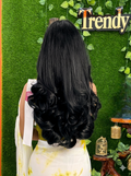 Trendy Easy-Clip Curly Hair Extension - Midnight Black