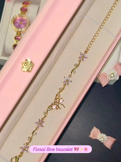Floral Bow Bracelet