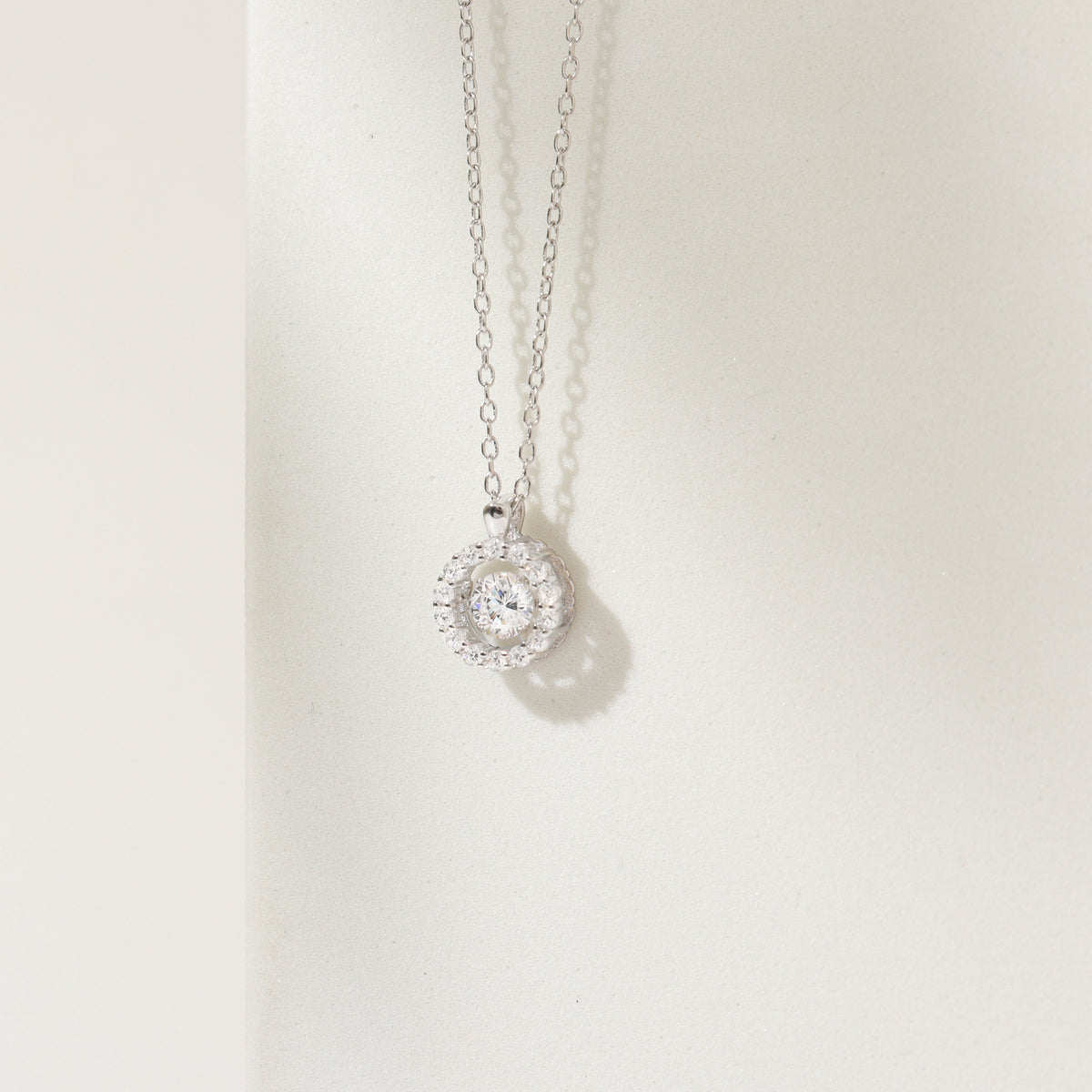 925 Sterling Silver Cubic Zirconia Germstone Pendant Chain Necklace