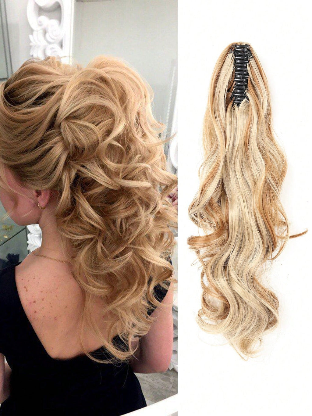 Claw Clip Ponytail Curly Wavy Long Ponytails Hair Extensions