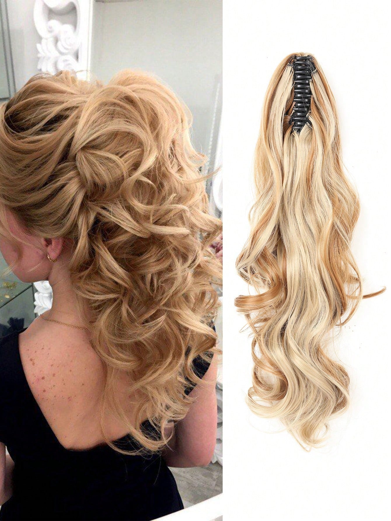 Claw Clip Ponytail Curly Wavy Long Ponytails Hair Extensions