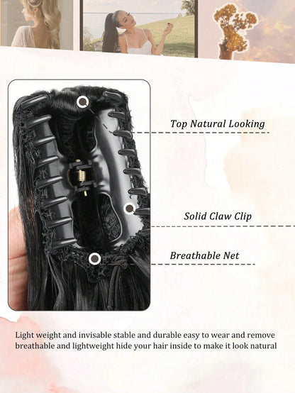 Claw Clip Ponytail Curly Wavy Long Ponytails Hair Extensions