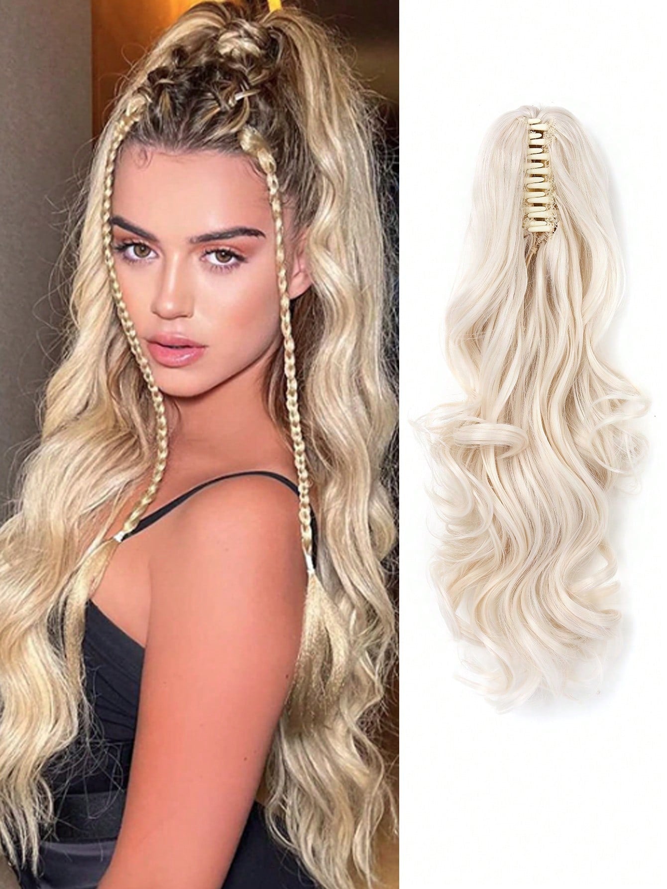 Claw Clip Ponytail Curly Wavy Long Ponytails Hair Extensions