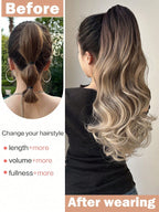 Claw Ponytail 20 Inch Ombre Natural Wavy Clip in Hair Extensions