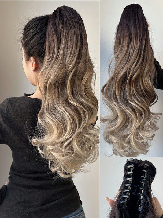 Claw Ponytail 20 Inch Ombre Natural Wavy Clip in Hair Extensions