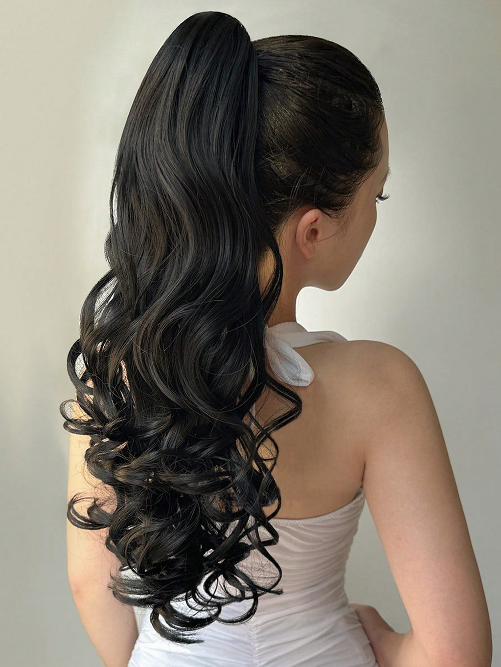 Claw Ponytail Extension 20 Inch Black Natural Wave Wavy Clip in Hair Extensions