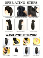 Claw Ponytail Extension 20 Inch Black Natural Wave Wavy Clip in Hair Extensions