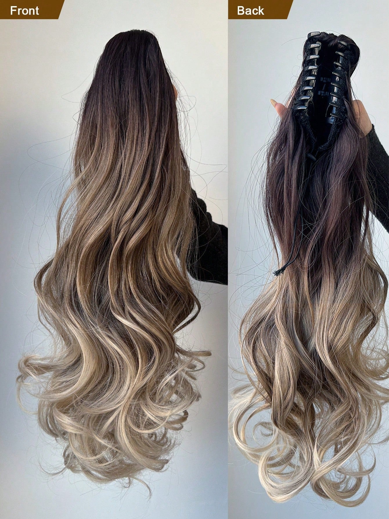 Claw Ponytail 20 Inch Ombre Natural Wavy Clip in Hair Extensions